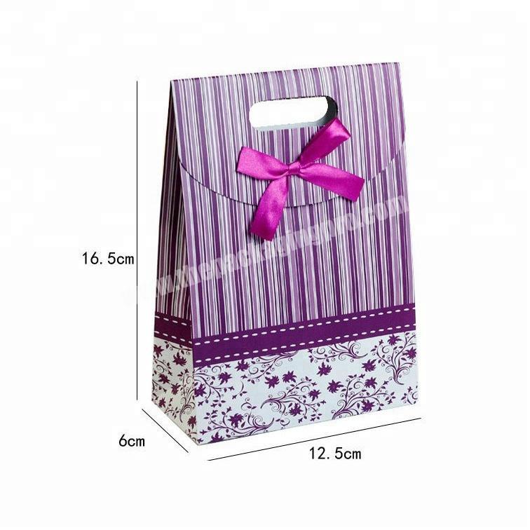 offset printing fancy a4 paper gift bag for Christmas with ribbon