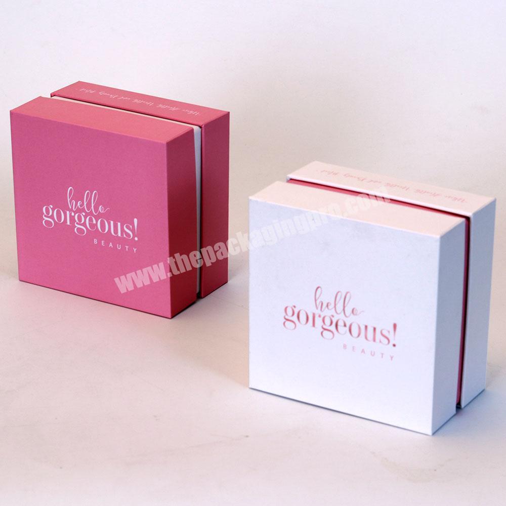 print custom logo top grade  Wholesale pink and white Cardboard Gift Boxes