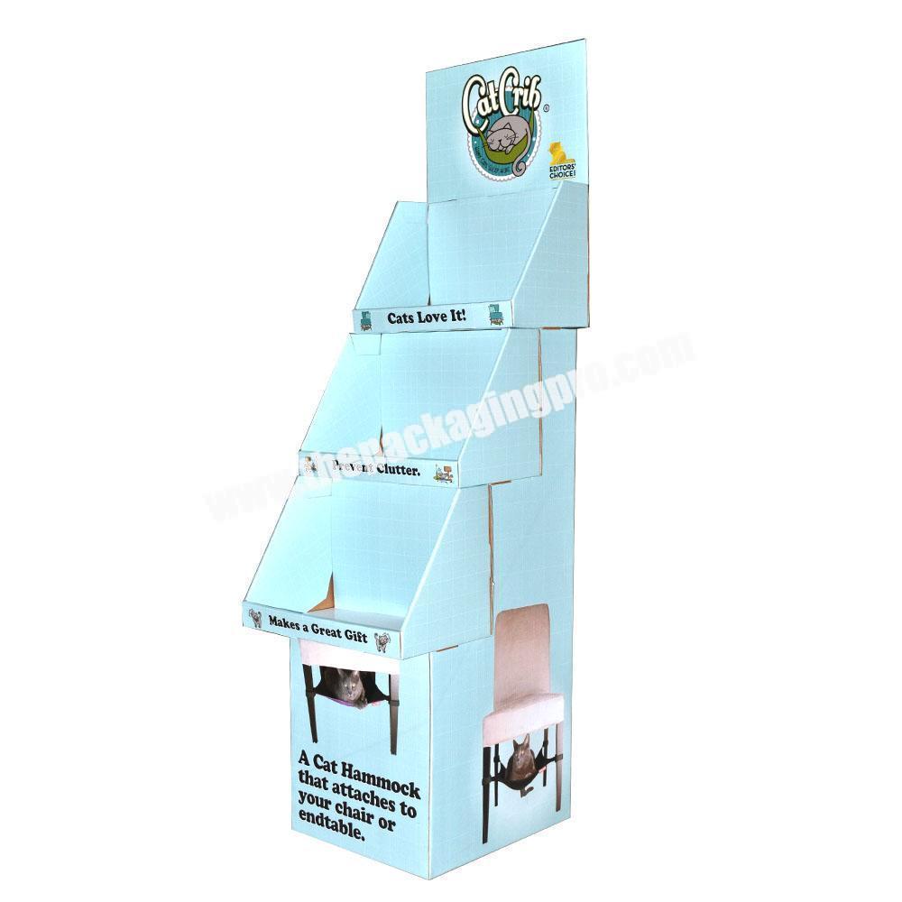 promotion pop up cardboard floor display stand, corrugated display shelf, paper display rack