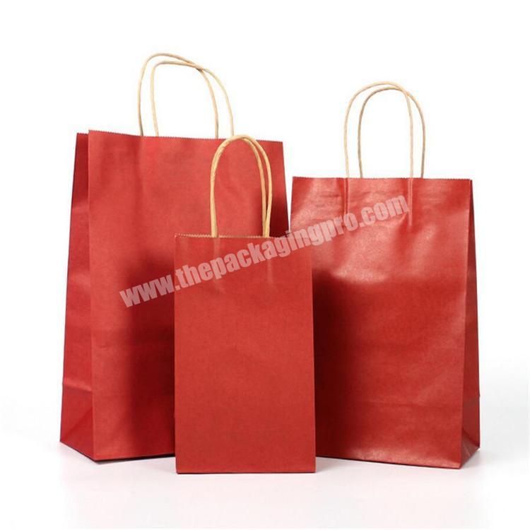 recycled fast food colorful washable kraft paper bag food packing small kraft paper bag with handle