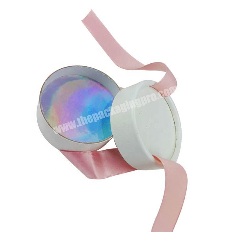 red paper empty round cardboard cylinder pink cosmetic container packaging glitter eyelash case eyelash box with window