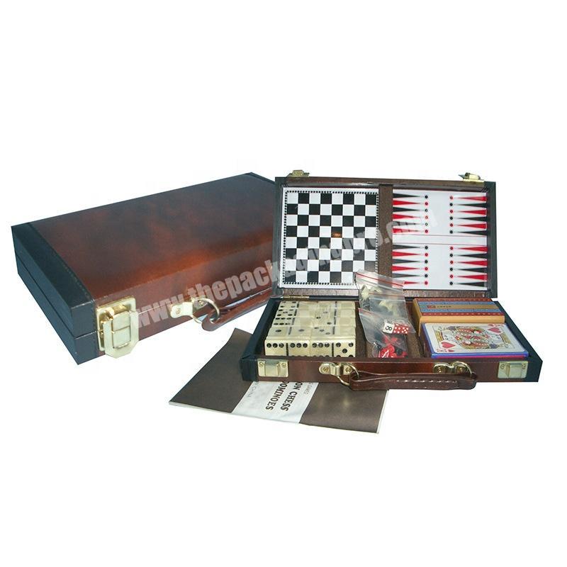 stock leather chess set game box packaging chess games luxury leather chess box