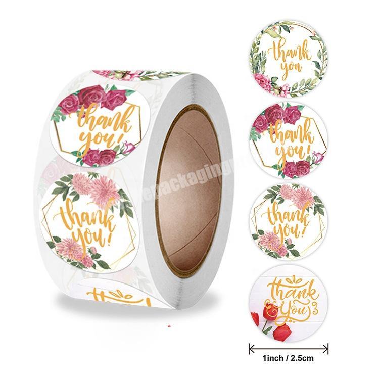 stock round thank you sticker roll thank you card printing label