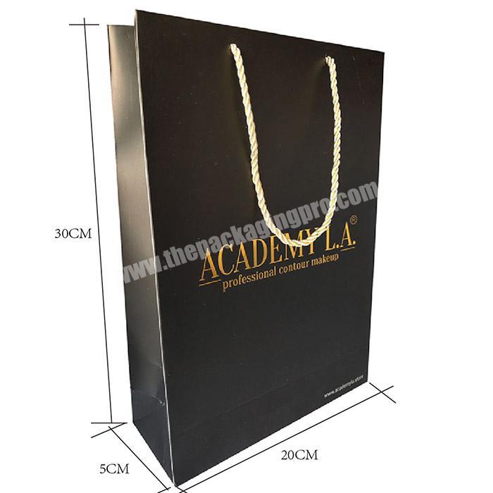 wholesale Custom logo printed Matt cheap luxury black craft Shopping kraft wine Paper Gift packaging Bag with rope handles
