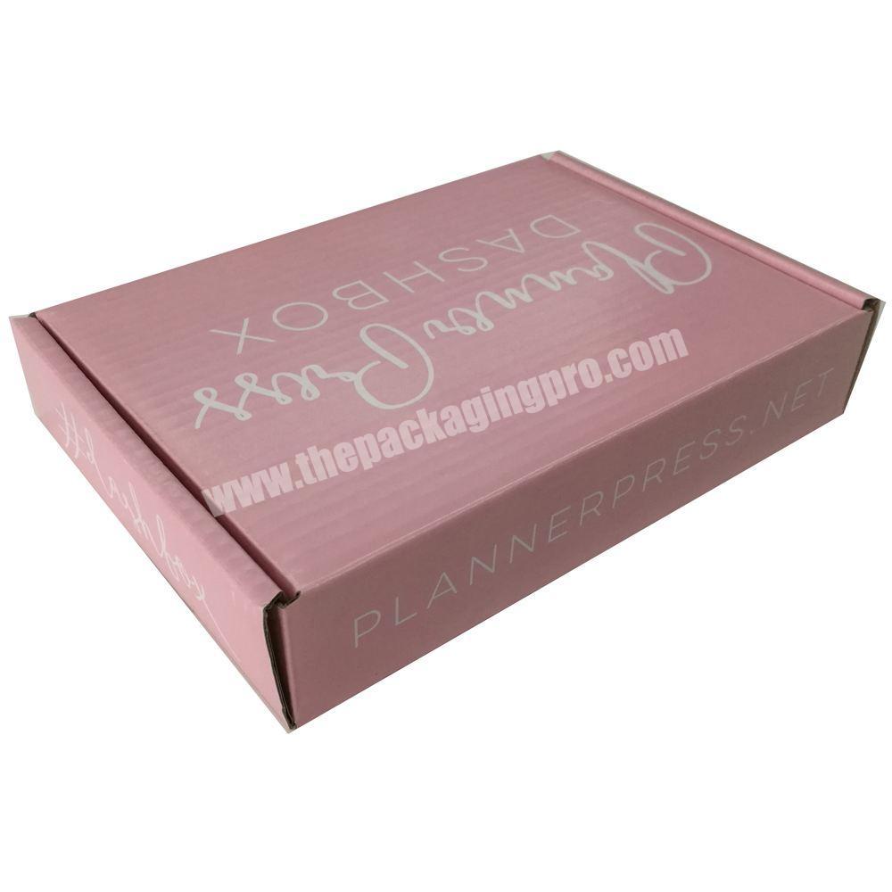 wholesale custom logo printed corrugated board strong paper pink shipping box for webshop