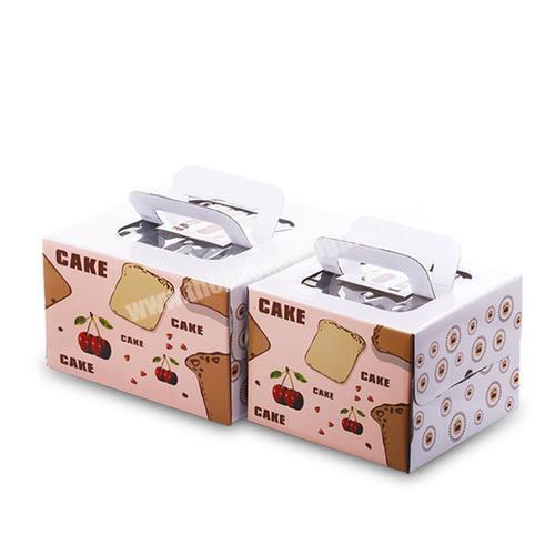 wholesale custom logo printed paper cheesecake box with paper handle