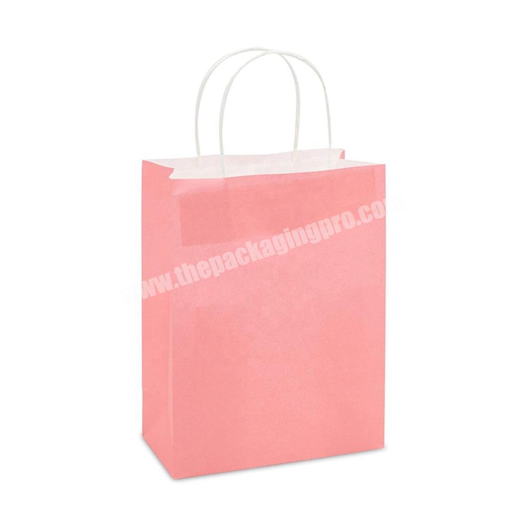 wholesale custom logo printed pink paper gift bags