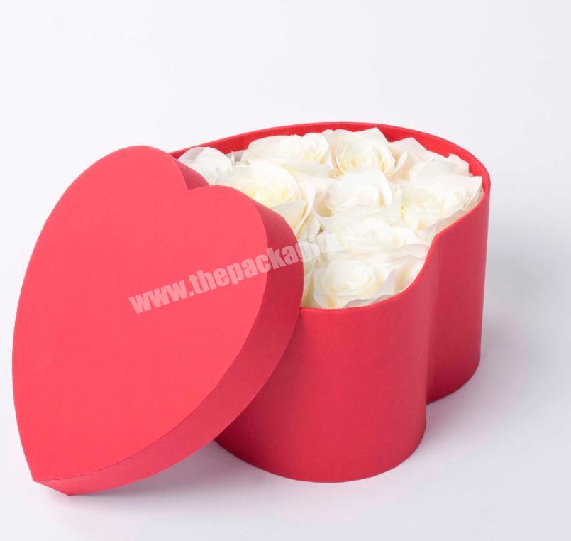 wholesale custom single heart flower rose box packaging cardboard paper boxes for flowers gift box