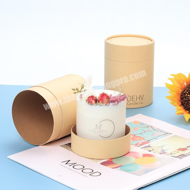 Custom Design Round Cylinder Recycled Luxury Round Cosmetic Paper Cardboard Boxes Tube Packaging
