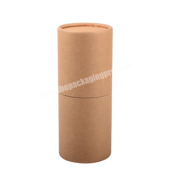 wholesales brown recycled kraft tube round cylindrical gift box for tea packaging
