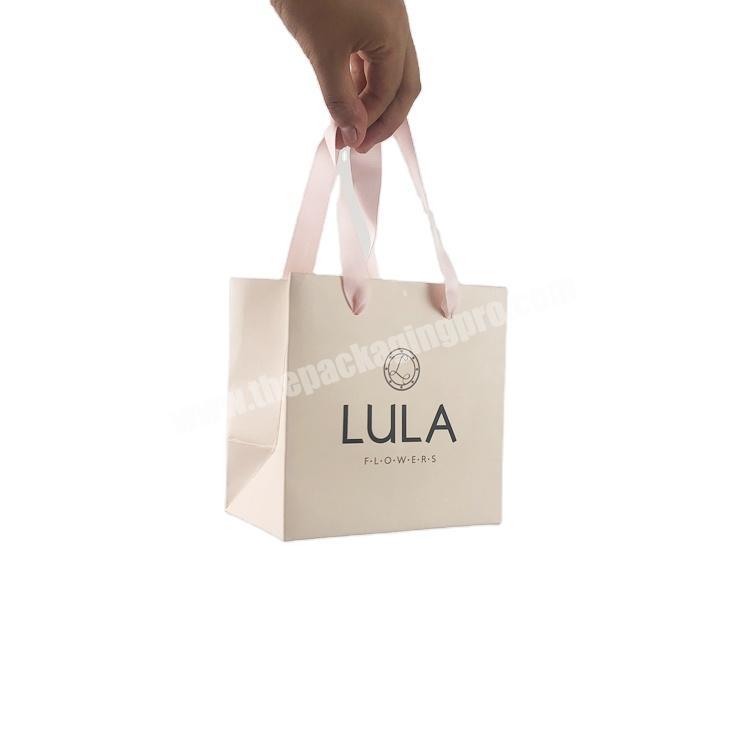 wholesales square mini white jewelry packing fancy gift bags custom small paper bags