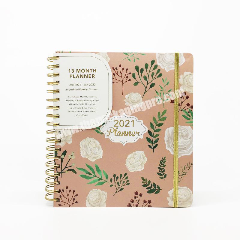 2020 2021 America luxury planner journal notebook Organizer spiral wire ring planner book weekly planner custom OEM ODM
