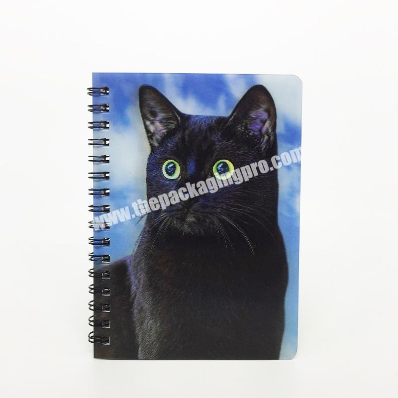 2021 cute 3d cat design notebook student diary notebook soft cover A6 Spiral Note Book Notebook