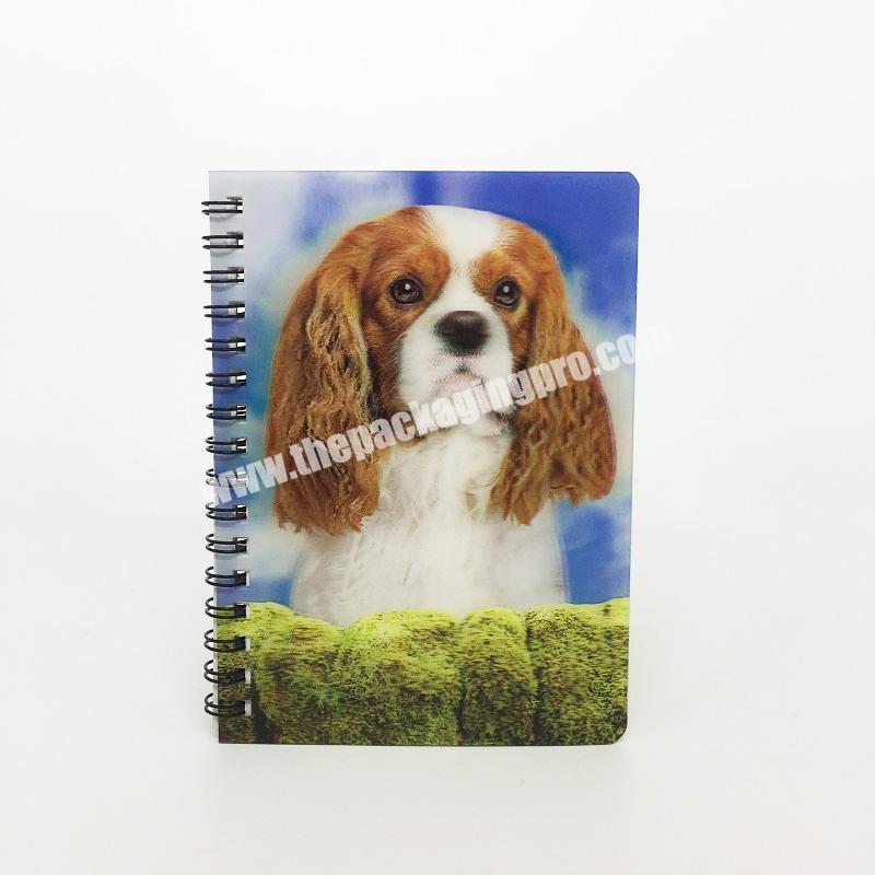 A4 A5 size 3d ring Wire Binding Bound Notepad 3d dog planner Custom Spiral Note Book Notebook