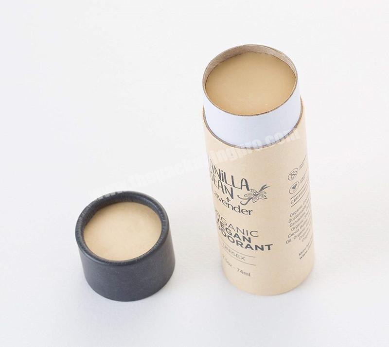 Biodegradable Cream Proof Parchment Paper Liner Packaging Empty Cardboard Pushup Kraft Tube  Cosmetic Deodorant Container