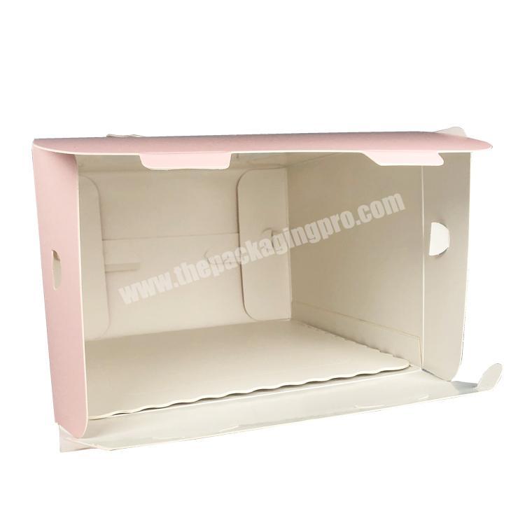 Supplier China factory Custom Beauty Birthday Paper Cardboard Packaging Box With Transparent PVC Window For Cake Box Flat Folding Packed