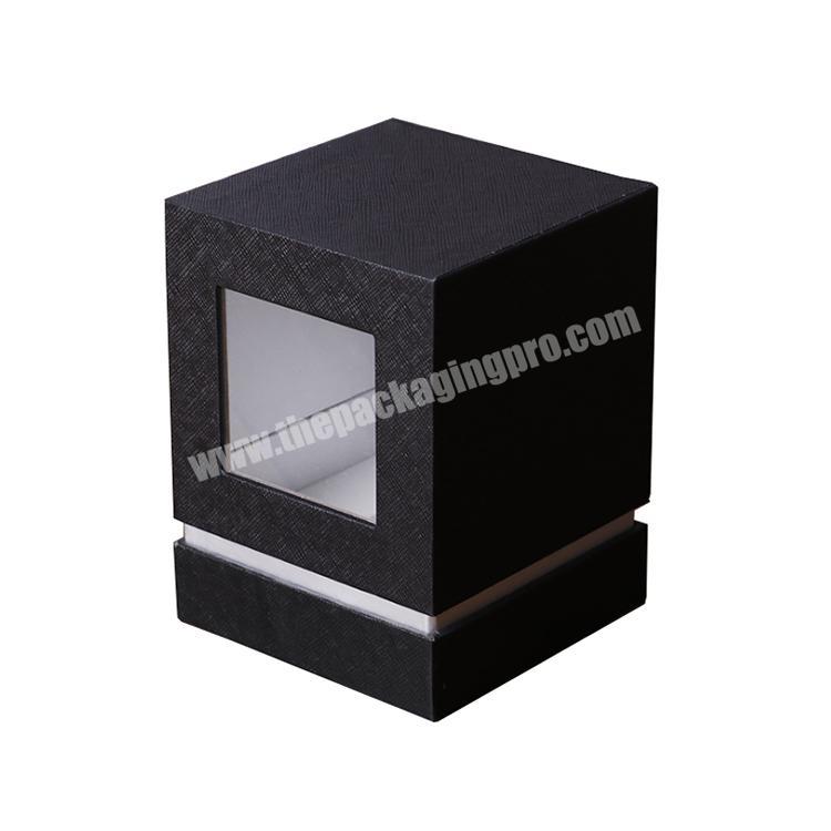Black Candle Window box Rigid Cardboard Perfume Box Packaging With Foam Insert