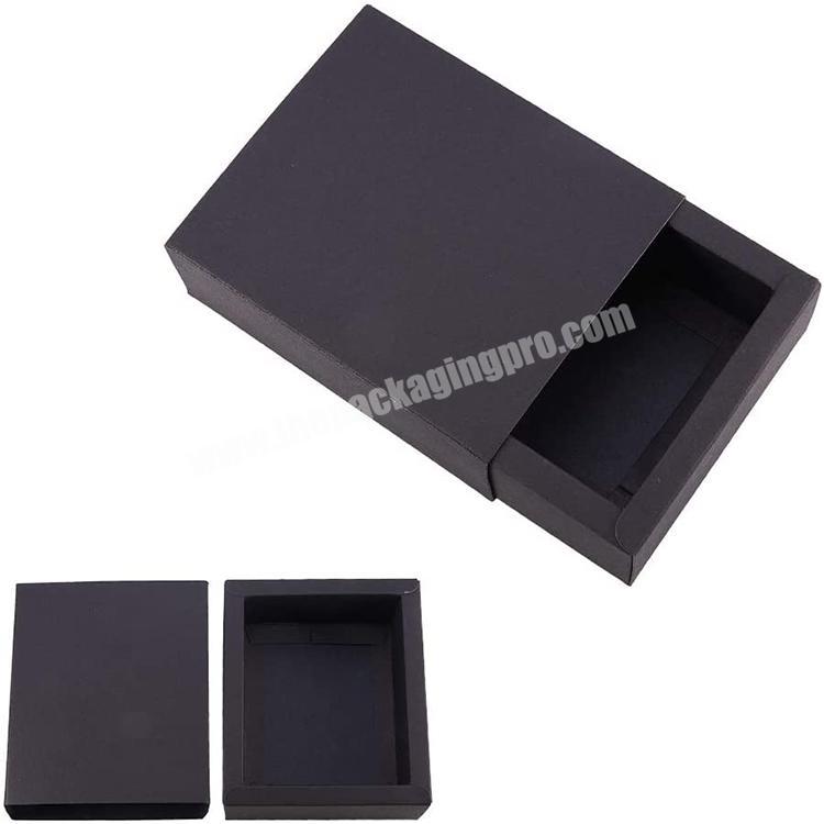 Black Kraft Paper Folding Jewelry Candy Wedding Gift Wrapping Drawer Boxes