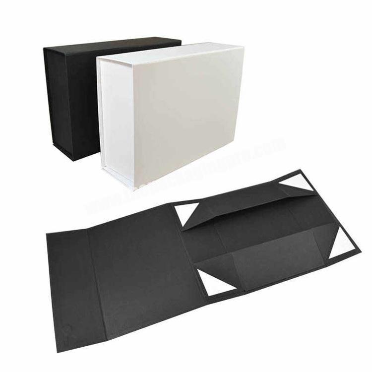 Black Square Rigid Collapsible Folding Paper Magnetic Jewelry Gift Hat Box