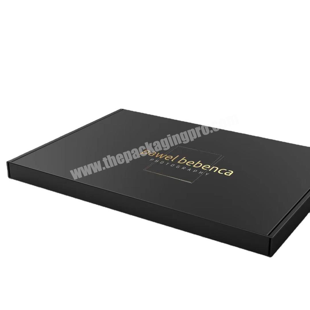 Black Wholesale Custom Logo Premium Luxury Cardboard Paper  Magnetic Packaging Box Customized Ribbon Art