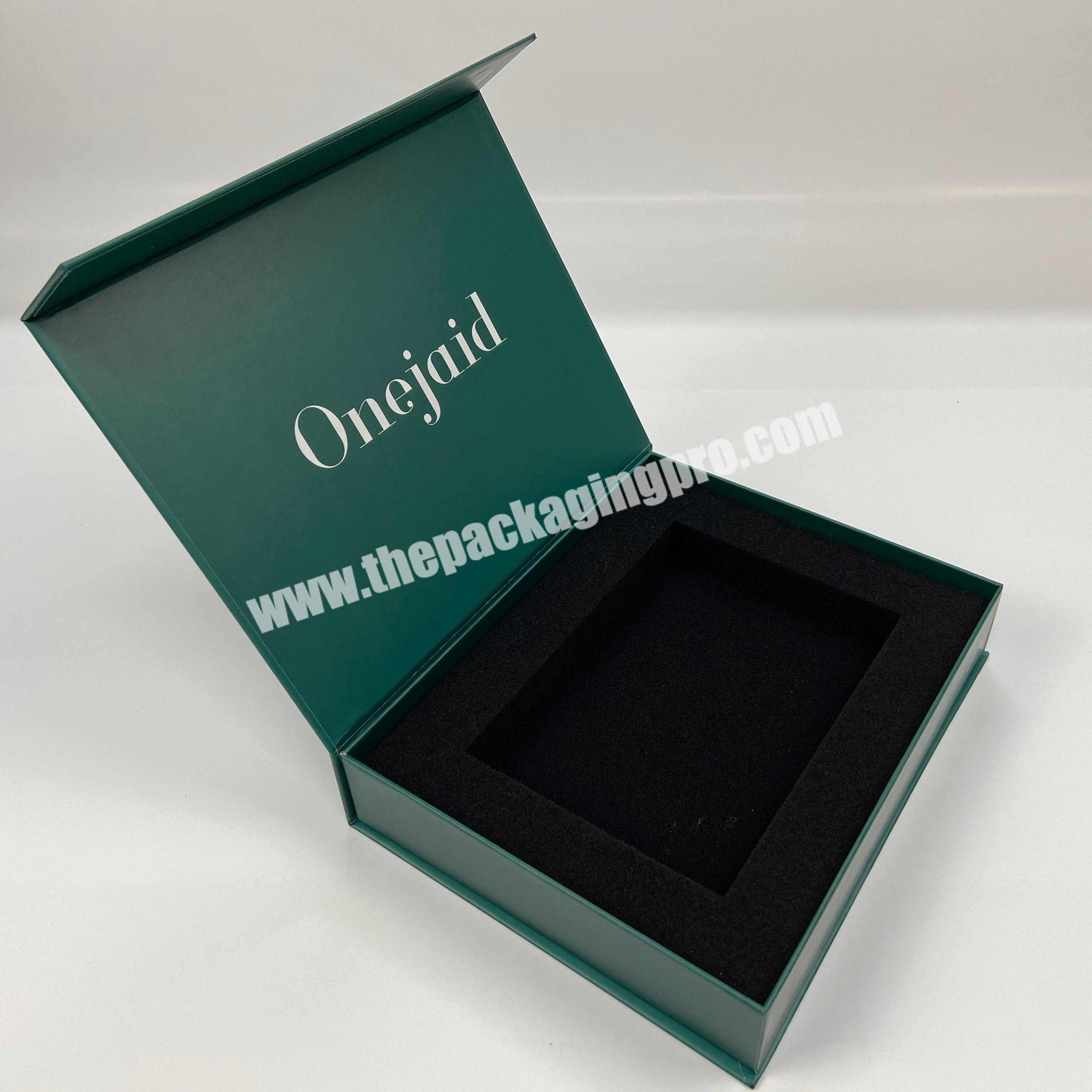 Factory custom Luxury rigid paperboard packaging magnetic  box book style gift box with sponge inserts and glass