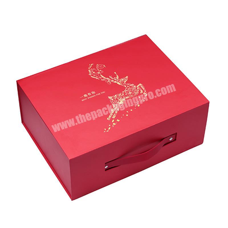 China Factory New Custom Luxury Cosmetic Packing Box Magnetic Gift Boxes  With Handles