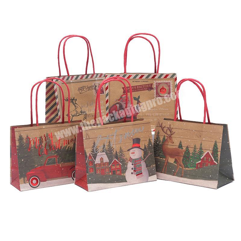 Christmas Gifts Factory Cheap Printing Logo Kraft Stand Up Pouch Paper Gift Bag