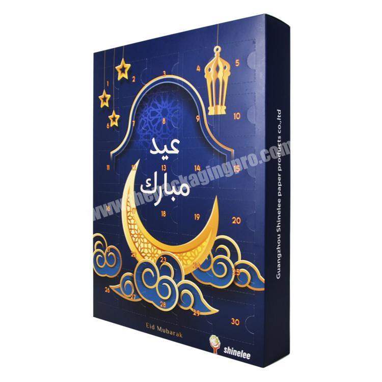 Custom Christmas Handmade Magnetic Paper Drawer Ramadan Advent Calendar Cardboard Packaging Box