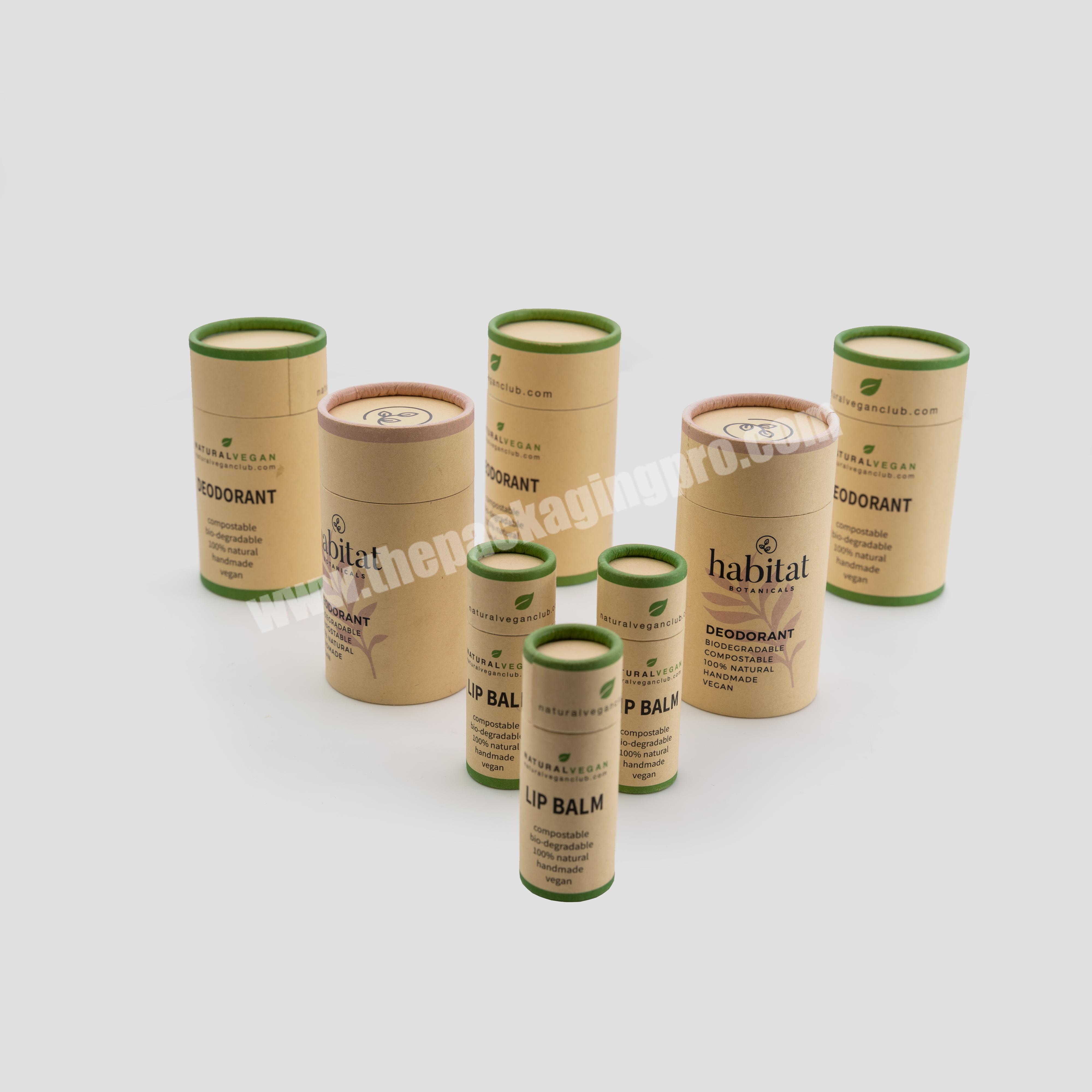 Compostable kraft  paper push up lip balm/deodorant tubes  packaging