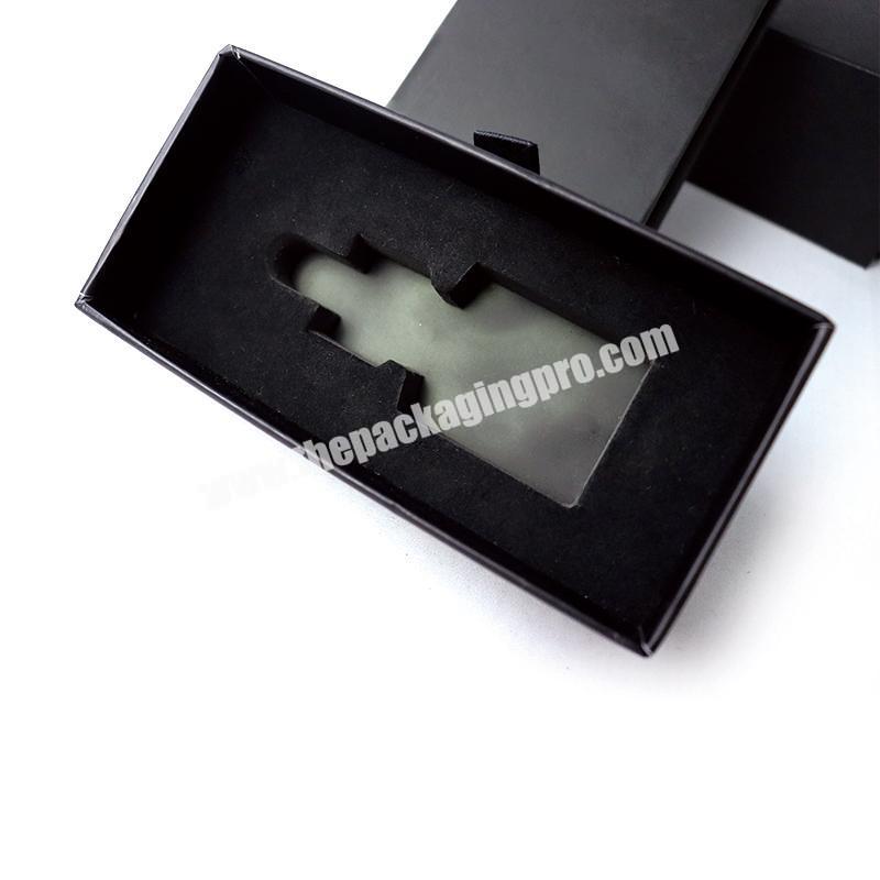 Factory Black Drawer Cosmetic Box with EVA Foam inside Customized Gift Boxes Packages