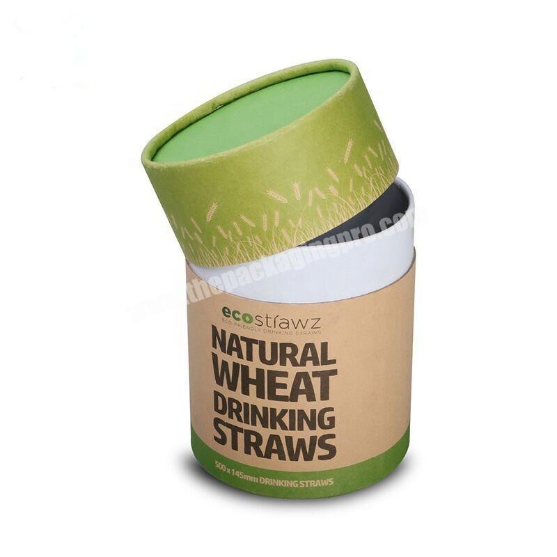 Custom Biodegradable Cardboard Kraft Paper Container Jars For Drinking Straws