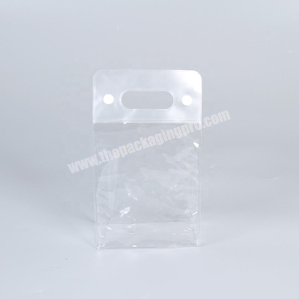 Custom Clear PVC Plastic PE Vinyl Bag with Snap Button and Handle