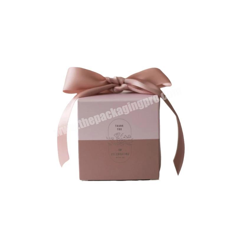 Custom Design Gift Box Cardboard Packaging Wedding Box With Ribbon