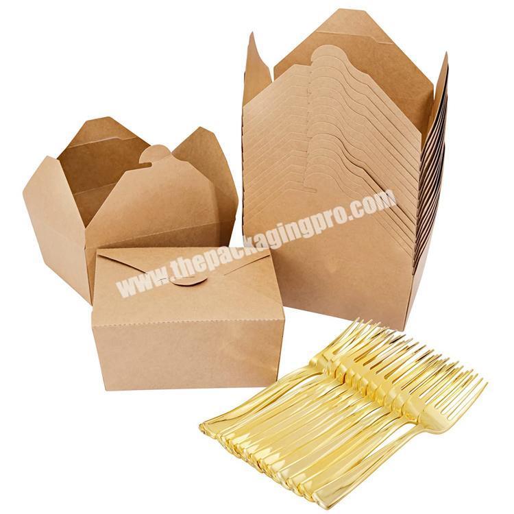 Custom Disposable Craft Kraft Paper Takeaway Food Storage Container Paper Box