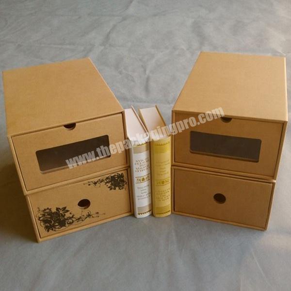 Custom Drawer Paper Gift Box Packaging Box with Plastic Sleeve Paper Gift Box Luxury