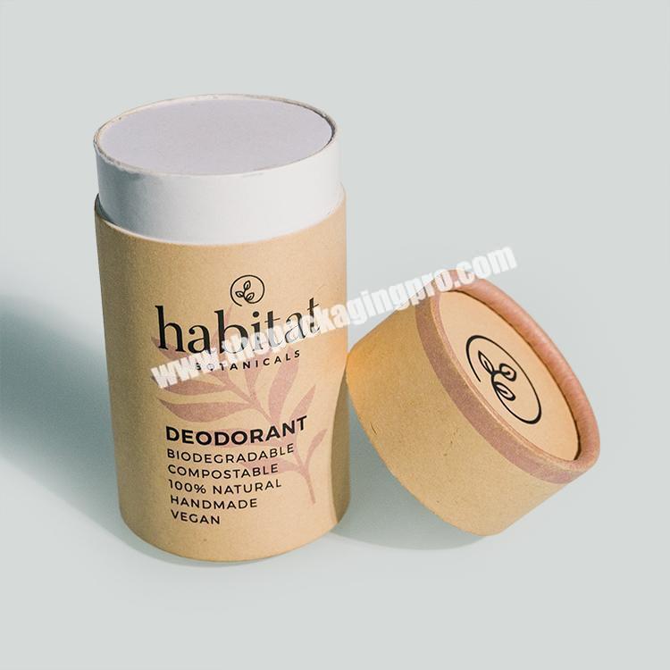 Custom Eco Natural Kraft Push-up Cosmetic Container Biodegradable Lip Balm Kraft Paper Push Up Tubes