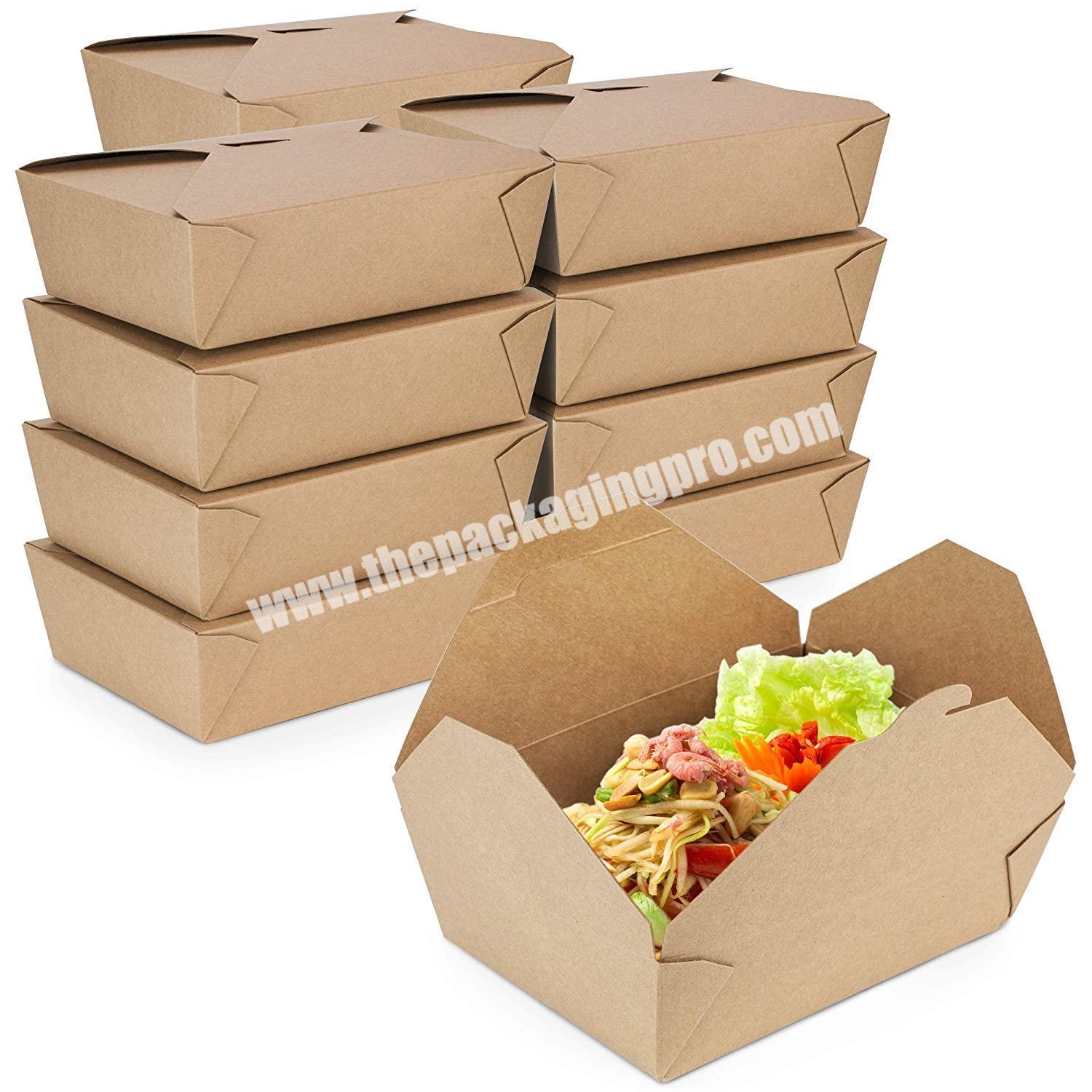 Custom Eco-friendly Disposable Food Grade Kraft Restaurant Lunch Meal Food Boxes