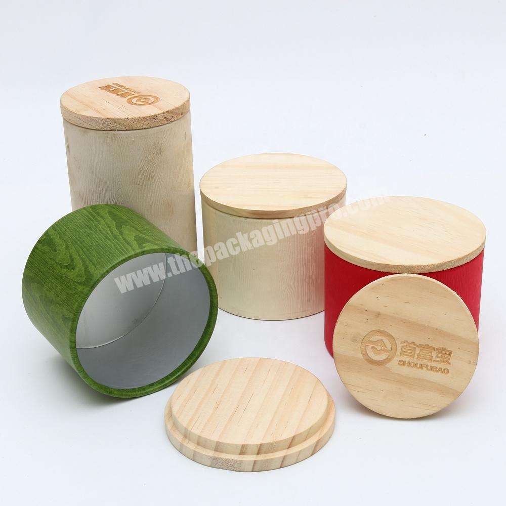 Custom Hard Paper Tube Package Paper Cardboard Tubes With Wooden Lid
