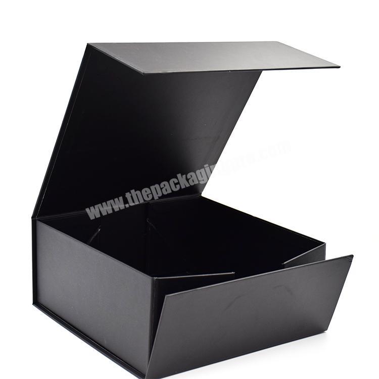 Manufacturer Custom Logo Luxury Black Folding Closure Magnetic Collapsible Rigid Cardboard Paper Large Packaging Gift Boxes