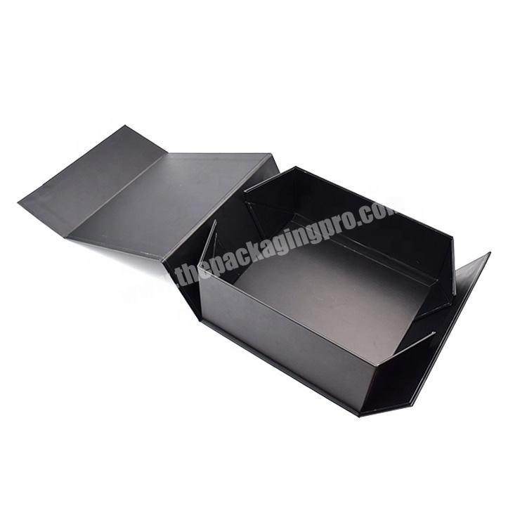 Factory Custom Logo Luxury Black Folding Closure Magnetic Collapsible Rigid Cardboard Paper Large Packaging Gift Boxes