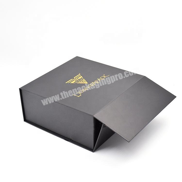 Shop Custom Logo Luxury Black Folding Closure Magnetic Collapsible Rigid Cardboard Paper Large Packaging Gift Boxes