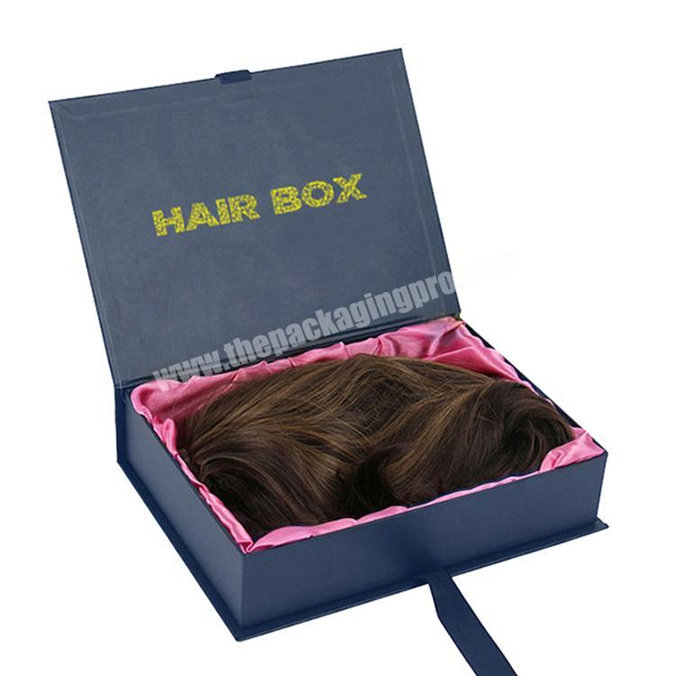 Custom Logo Magnetic Wig book shaped  box  Premium Hair Extension Packaging Boxes