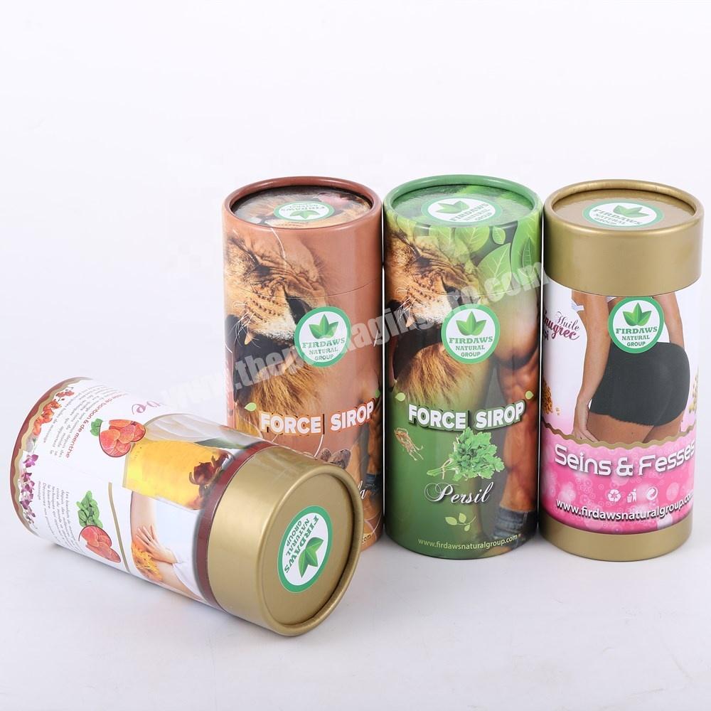 Custom printed paper cardboard food tube with food grade foil liner