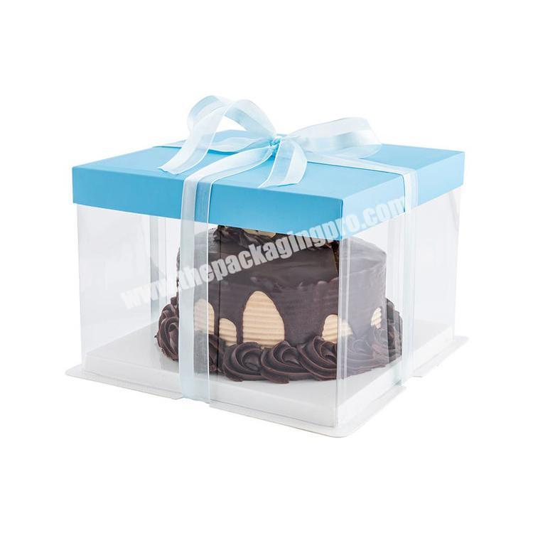 Custom Logo Small Cake Container PP Clear Plastic Transparent Packaging Box