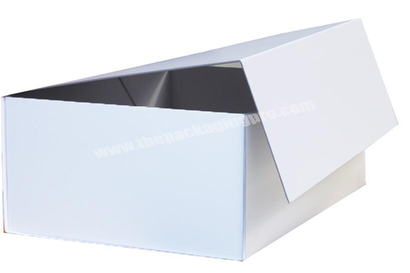 Shop Matte Folding Rigid Paper Packaging Box Custom Magnetic Lid Closure Gift White Cardboard Boxes For Packing