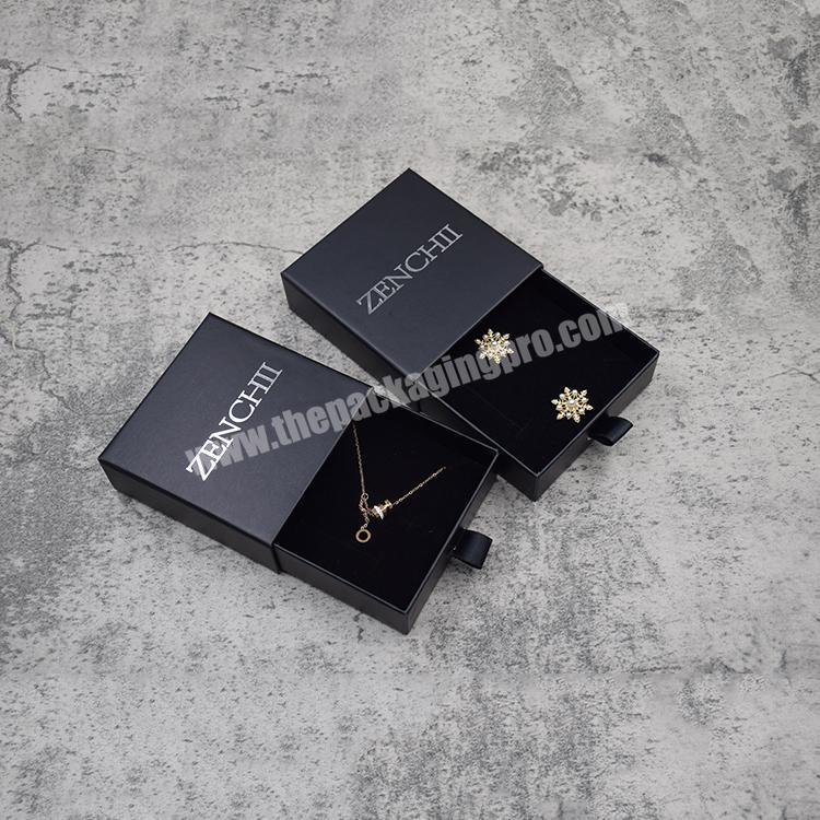 Custom Luxury Rings Necklaces Earrings Jewelry Box Packaging Joyeria Paper Cardboard Slide Drawer Gift Box