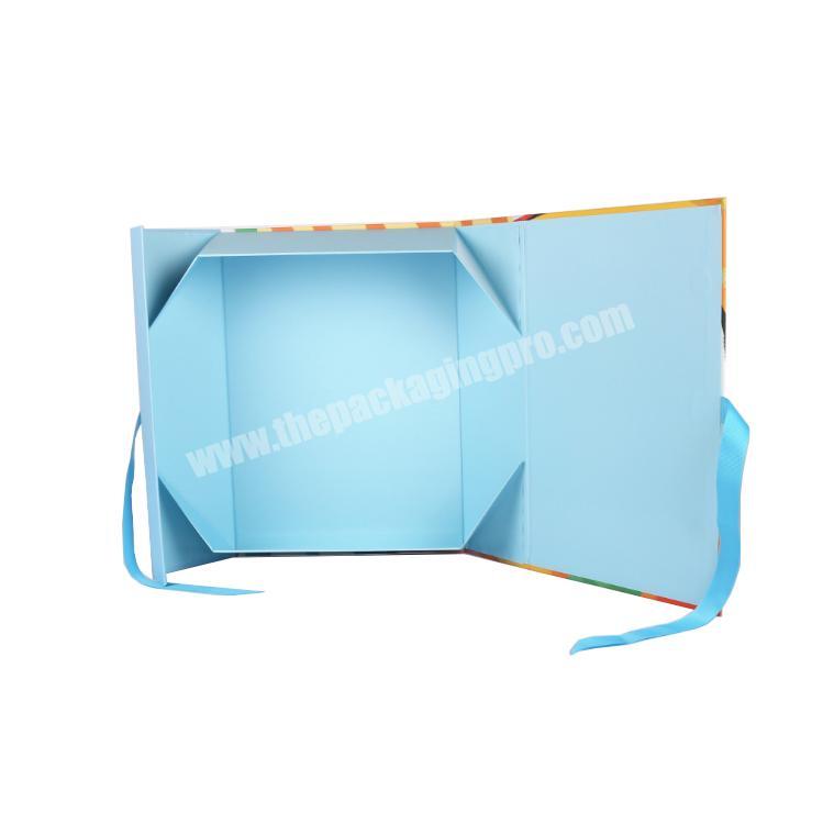 Custom Magnetic Folding Boxes Gift Box OEM foldable gift box with ribbon