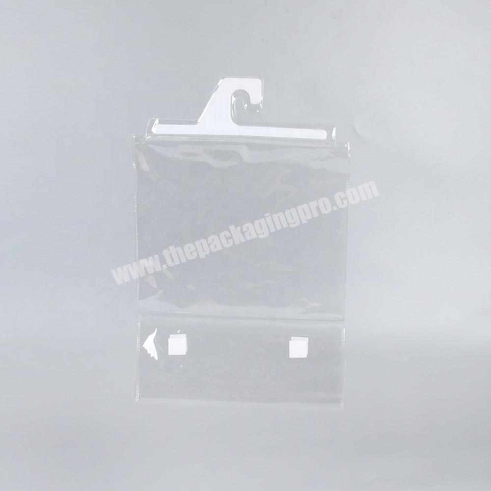 Custom Plastic PVC Zip Lock Garment Packaging Bag With Hanger