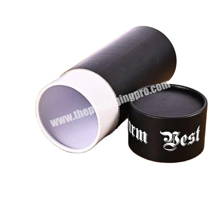 Custom Print Matt / Glossy Black High Grade Kraft Cardboard Paper Tube For Cosmetics/Tea/Food