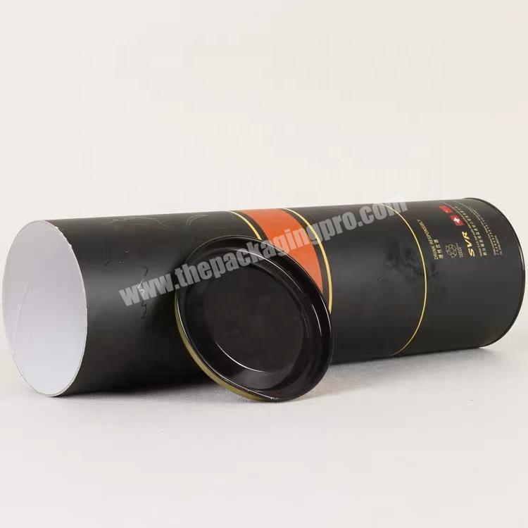 Custom Printed Cardboard Paper Wine Tube Can with Easy Tinplate Lid Biodegradable Cardboard Paper Tube